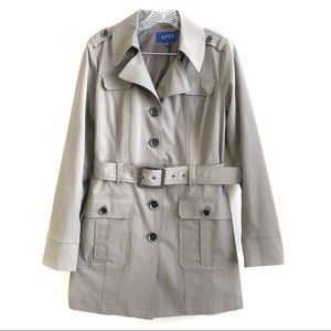 APT 9 Women Belted Trench Coat Grey M